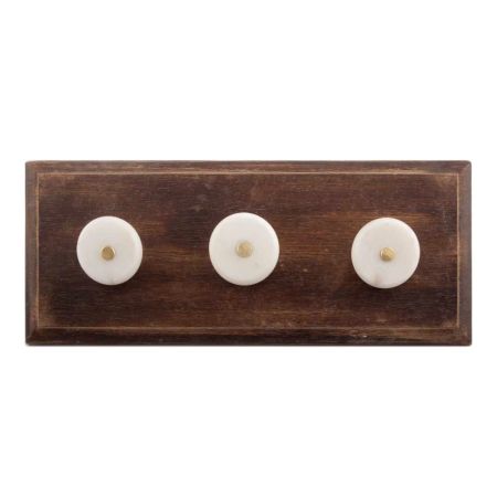 White Stone Flat Wooden Hooks Online